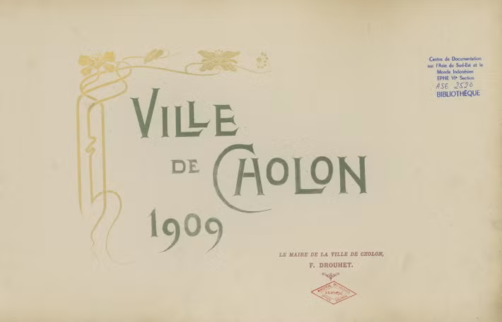 Bìa album "Thành phố Chợ Lớn năm 1909".