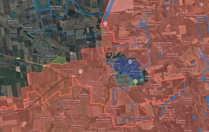 Bản thân quân phòng thủ Ukraine, bị kẹt trong vòng vây ở Myrnohrad, vẫn tiếp tục hy vọng có thể đột phá nhằm rút khỏi thành phố hoặc tiến hành một chiến dịch giải cứu, nhưng cơ hội rất mong manh. Lý do là RFAF đã kiểm soát chặt chẽ các tuyến đường tiếp cận phía tây bắc Mirnograd.