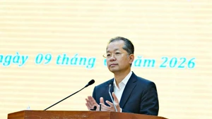 Bí thư Trung ương Đảng, Chánh án TAND Tối cao - Nguyễn Văn Quảng, phát biểu tại buổi làm việc.