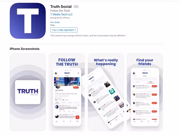 Ông Donald Trump kỳ vọng sớm được chia sẻ suy nghĩ của riêng ông trên TRUTH Social (Mạng xã hội Sự thật).