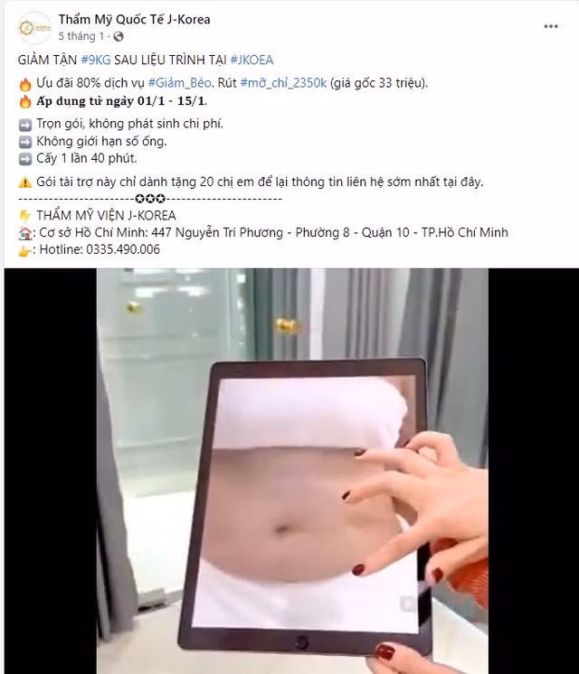 Khong co giay phep van ngang nhien quang cao, Tham my Quoc te JKOREA bi xu phat 80 trieu dong-Hinh-2