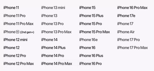 Tất cả những dòng iPhone được nâng cấp lên iOS 27