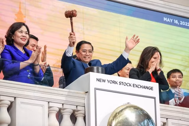 Thu tuong Pham Minh Chinh trao doi voi cac tap doan hang dau tren san chung khoan New York