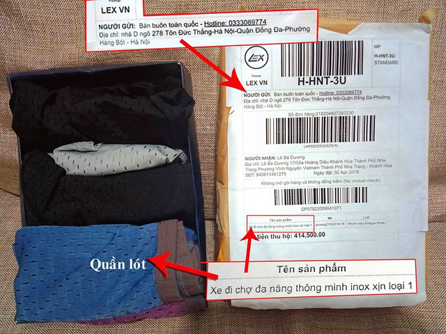 Khách hàng bức xúc vì đặt mua xe đẩy hàng, Lazada ship... quần lót - Hình 3 Khach hang buc xuc vi dat mua xe day hang, Lazada ship... quan lot-Hinh-3