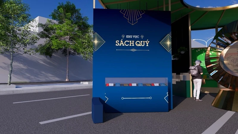 Phối cảnh khu vực Sách quý tại Lễ hội Đường sách Tết 2026.