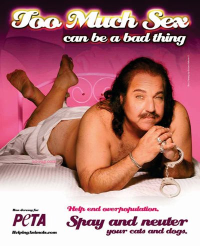 Đây là một quảng cáo gây sốc của PETA với thông điệp “Sex quá nhiều có thể trở thành một điều xấu”.