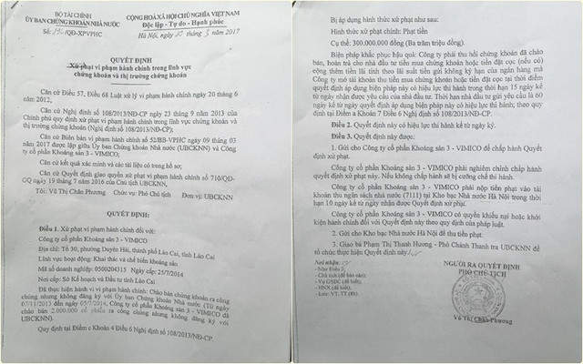 Vimico từng bị xử phạt vì chào bán 2 triệu cổ phiếu ra công chúng nhưng không đăng ký với UBCKNN. page.jpg