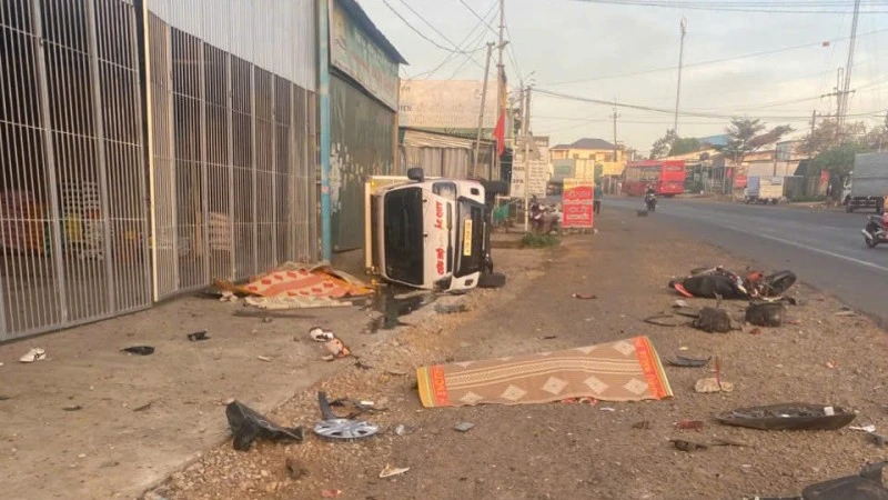 Hiện trường vụ tai nạn.