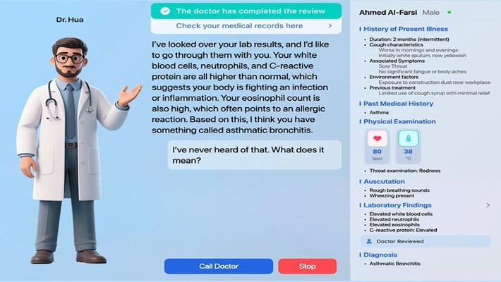 Động thái này là một bước tiến tới sự kết hợp giữa công nghệ và chuyên môn của con người để làm cho dịch vụ chăm sóc sức khỏe thông minh hơn và dễ tiếp cận hơn. Ảnh: Dr. Hua - Bác sĩ AI đầu tiên trên thế giới có riêng cho mình một phòng khám. Nguồn: Business-standard