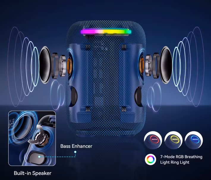 Vỏ máy tích hợp hệ thống loa stereo công suất 10W, một loa siêu trầm mini và bộ giải mã âm thanh (DAC) 24-bit.