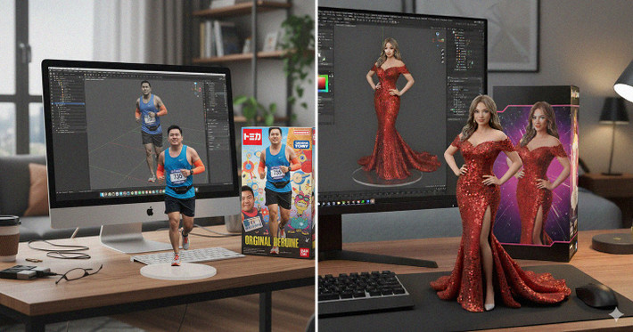 Tạo ra những bức tượng chân thực dựa trên hình ảnh được cung cấp kèm theo gợi ý. Bức tượng trông như thật và được đặt trong bối cảnh do người dùng lựa chọn. Người dùng muốn theo xu hướng này và tự tạo ra những bức tượng chân thực của riêng mình.