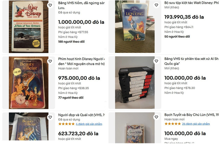 Bạn hỏi mức độ điên rồ của nó đến đâu ư? Chỉ cần lướt qua eBay, bạn sẽ thấy một cuộn băng VHS Disney Masterpiece năm 1999 của phim “Mulan” vừa được bán với giá 5.000 đô la, cũng như một bộ hai băng của phim “The Good, the Bad and the Ugly” được bán với giá 7.000 đô la. Còn như trên ảnh, thì khỏi nói.