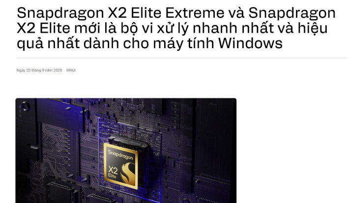 Qualcomm đưa ra tuyên bố khổng lồ ngay trong tiêu đề thông cáo báo chí của mình: họ nói rằng đây là "bộ xử lý nhanh nhất và hiệu quả nhất dành cho PC Windows". Có lẽ Intel và AMD sẽ chẳng thể nào vừa tai với tuyên bố này, nhưng đây là sân khấu của Qualcomm, hai đối thủ sẽ phải tìm cách phản pháo sau.