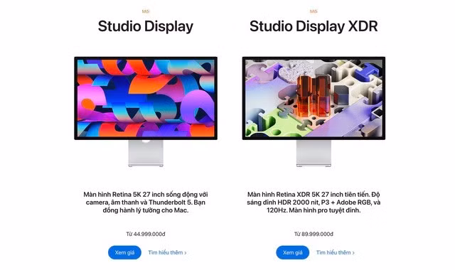 Tiếp tục với các sản phẩm trong Tuần công nghệ của riêng mình, Apple công bố dòng màn hình Studio Display thế hệ mới, gồm Studio Display tiêu chuẩn và Studio Display XDR hoàn toàn mới.