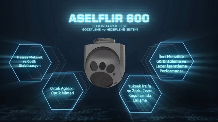 Hệ thống này bao gồm camera hồng ngoại sóng trung HD, camera truyền hình ban ngày full HD, cảm biến SWIR và máy ảnh nhiệt độ phân giải cao, tất cả đều được tích hợp với bộ hệ thống laser chính xác toàn diện, bao gồm máy đo khoảng cách, thiết bị chỉ thị mục tiêu, con trỏ laser và thiết bị theo dõi điểm.