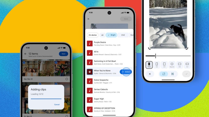  3. Tìm kiếm và chèn nhạc thông minh: Một video hay không thể thiếu âm thanh. Google Photos giờ đây cho phép bạn tìm kiếm nhạc trực tiếp trong thư viện khổng lồ của họ để chọn ra giai điệu phù hợp nhất với tâm trạng của video, thay vì chỉ được chọn vài bài nhạc mặc định như trước.