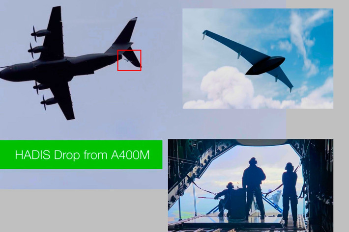 HENSOLDT - một công ty của Đức vừa giới thiệu HADIS, loại phương tiện vận chuyển từ xa không người lái, tự hành, dùng một lần, có thể được triển khai từ máy bay vận tải và, trong cấu hình ban đầu, được thiết kế như một tàu lượn chở hàng.