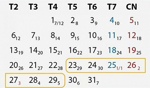 Chinh thuc co lich nghi Tet Nguyen dan 2020