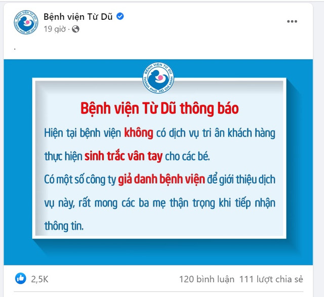 Bệnh viện Từ Dũ đang xác minh thông tin nhiều sản phụ bị "quấy rối" sau khi xuất viện Benh vien Tu Du dang xac minh thong tin nhieu san phu bi