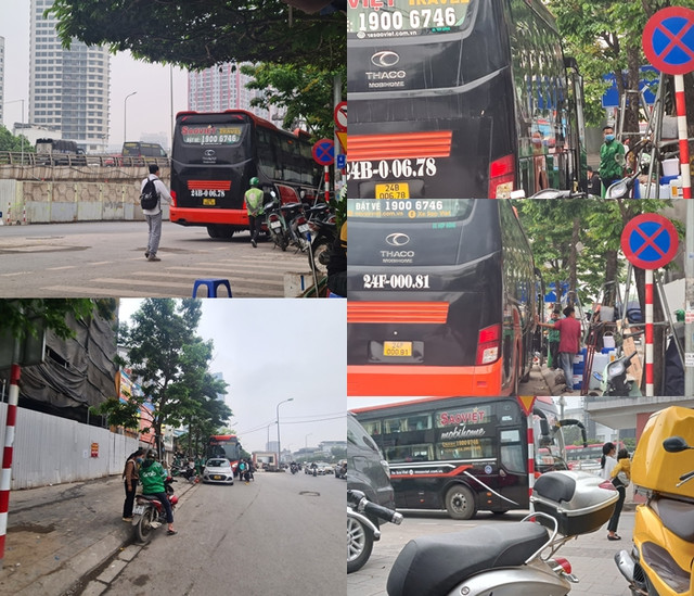 Nhà xe lập 'bến cóc' gần trụ sở cảnh sát giao thông ở Hà Nội - Hình 2 Nha xe lap 'ben coc' gan tru so canh sat giao thong o Ha Noi-Hinh-2