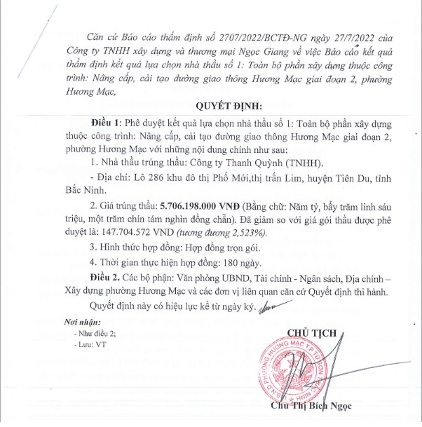 Vụ còn đường hơn 12 tỷ chưa đầy 1 km nhếch nhác: Công ty Thanh Quỳnh còn trúng dự án nào ở Bắc Ninh? - Hình 2 Vu con duong hon 12 ty chua day 1 km nhech nhac: Cong ty Thanh Quynh con trung du an nao o Bac Ninh?-Hinh-2
