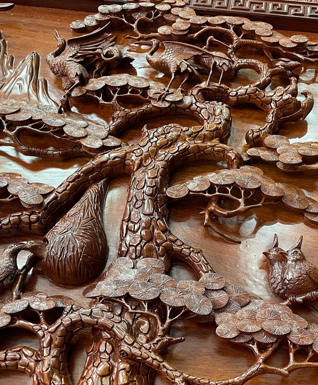 Chi tiet buc tranh go 'bach dieu hoan ca' tien ty bac ty cua nghe nhan Bac Ninh-Hinh-10