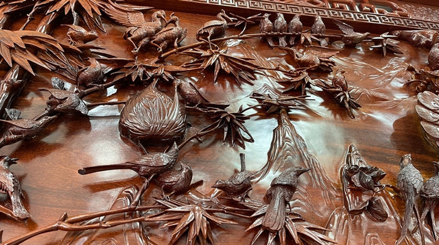 Chi tiet buc tranh go 'bach dieu hoan ca' tien ty bac ty cua nghe nhan Bac Ninh-Hinh-3