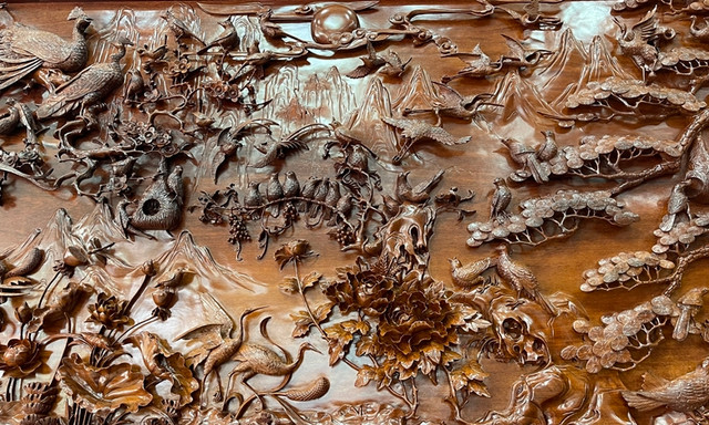 Chi tiet buc tranh go 'bach dieu hoan ca' tien ty bac ty cua nghe nhan Bac Ninh-Hinh-2