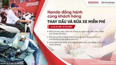 Honda kiểm tra và miễn phí thay dầu cho xe hư hại do mưa lũ 