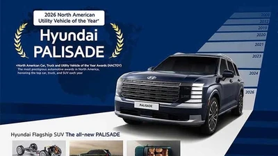 Hyundai Palisade 2026 giành giải thưởng “Xe đa dụng của năm 2026”