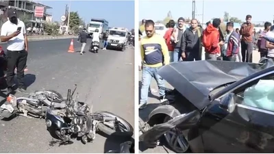 Ô tô chạy quá tốc độ tông xe máy, hai cha con tử vong