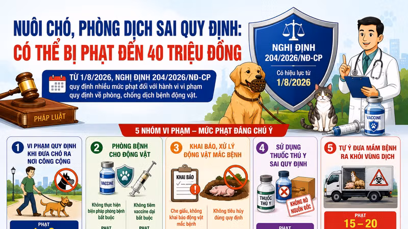[INFOGRAPHIC] Các mức phạt mới trong lĩnh vực thú y ra sao?