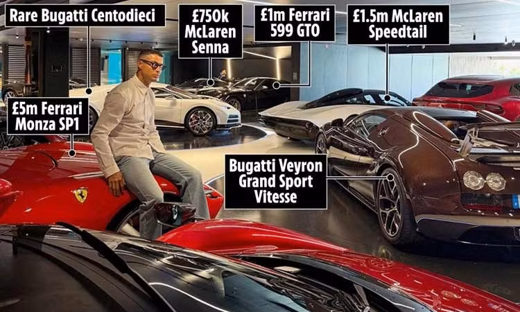 Cristiano Ronaldo "show hàng" khoe dàn siêu xe trị giá hàng chục triệu USD