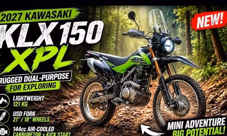 Kawasaki KLX150XPL 2027 ra mắt - cào cào hoài cổ khiến dân phượt phát mê