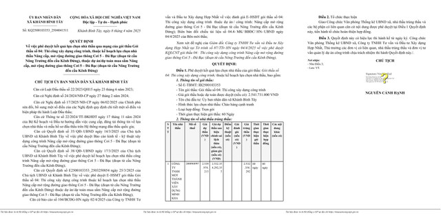 Cty Minh Kha trung goi mo rong duong giao thong Coi 5 – Da Bac