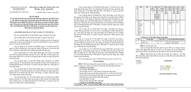 Vinh Long: Cty Hoan My trung goi lam duong lien xa hon 10 ty