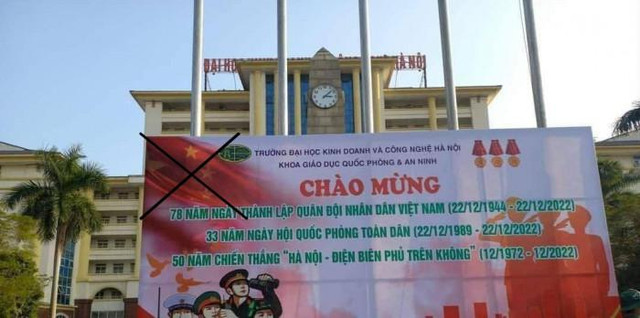 Vụ in pano có cờ Trung Quốc: Đình chỉ 2 cán bộ trường đại học Vu in pano co co Trung Quoc: Dinh chi 2 can bo truong dai hoc