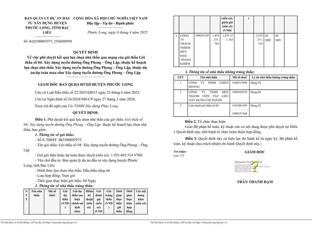 2 gói xây dựng tại Bạc Liêu về tay Cty Thành Khiêm - Hình 2 2 goi xay dung tai Bac Lieu ve tay Cty Thanh Khiem-Hinh-2