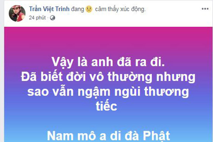 Việt Trinh ngậm ngùi thương tiếc nghệ sĩ Lê Bình.