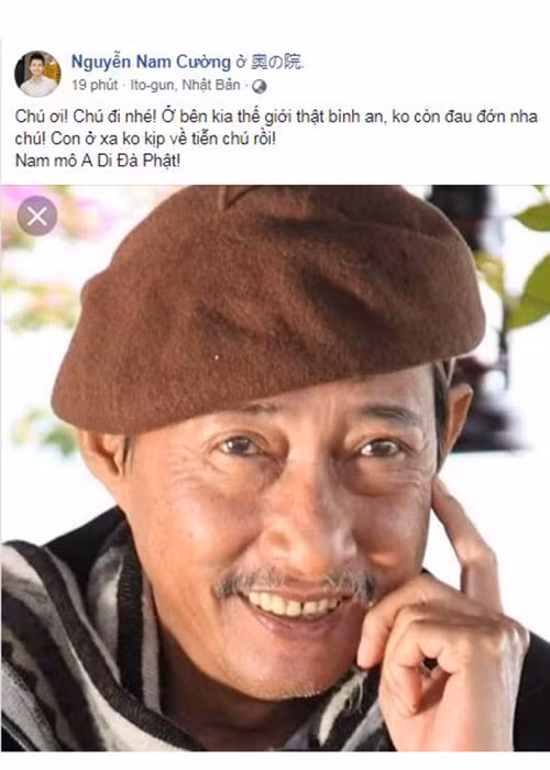 Ca sĩ Nam Cường đau buồn vì không thể kịp về Việt Nam tiễn biệt nghệ sĩ Lê Bình.