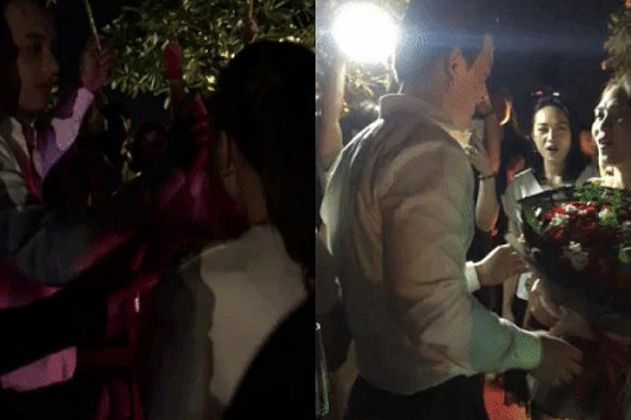 Mai Tài Phến từng bị bắt gặp ân cần lau mồ hôi, ôm vai Mỹ Tâm tại một bữa tiệc. Ảnh: Thế giới trẻ