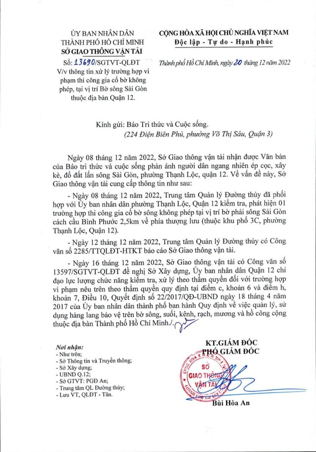 Phường Thạnh Lộc (Quận 12, TPHCM): Vụ chủ quán cà phê Giao Khẩu lấn chiếm sông, vì sao chưa bị xử lý? - Hình 6 Phuong Thanh Loc (Quan 12, TPHCM): Vu chu quan ca phe Giao Khau lan chiem song, vi sao chua bi xu ly?-Hinh-6