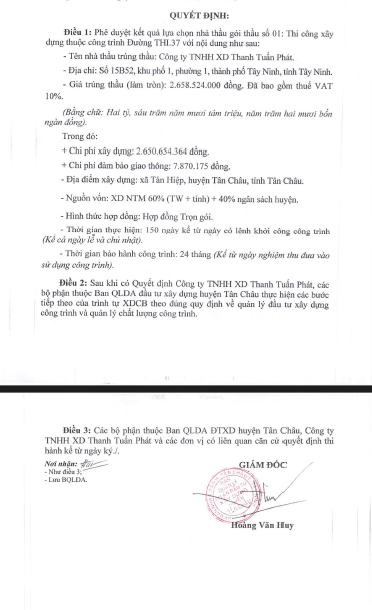 Tây Ninh: Doanh nghiệp Thanh Tuấn Phát trúng gói thầu hơn 2,6 tỷ đồng - Hình 2 Tay Ninh: Doanh nghiep Thanh Tuan Phat trung goi thau hon 2,6 ty dong-Hinh-2