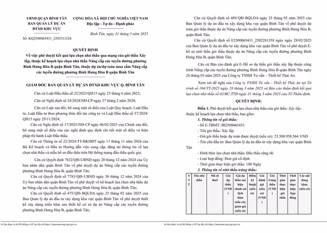 TP HCM: Công trình Giao thông Sài Gòn trúng gói nâng cấp đường 22,6 tỷ tại Bình Tân TP HCM: Cong trinh Giao thong Sai Gon trung goi nang cap duong 22,6 ty tai Binh Tan