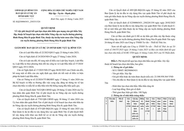 TP HCM: Cong trinh Giao thong Sai Gon trung goi nang cap duong 22,6 ty tai Binh Tan