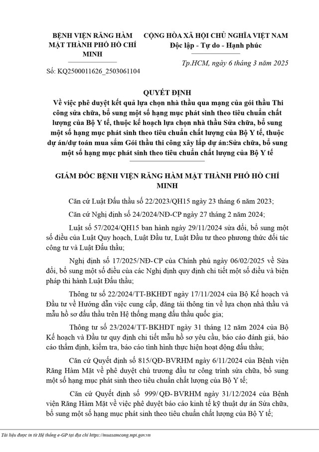 Công ty Cung Khang trúng loạt gói thầu tại BV Răng Hàm Mặt TP HCM? - Hình 4 Cong ty Cung Khang trung loat goi thau tai BV Rang Ham Mat TP HCM?-Hinh-4