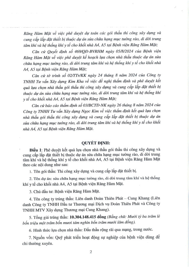 Công ty Cung Khang trúng loạt gói thầu tại BV Răng Hàm Mặt TP HCM? - Hình 3 Cong ty Cung Khang trung loat goi thau tai BV Rang Ham Mat TP HCM?-Hinh-3