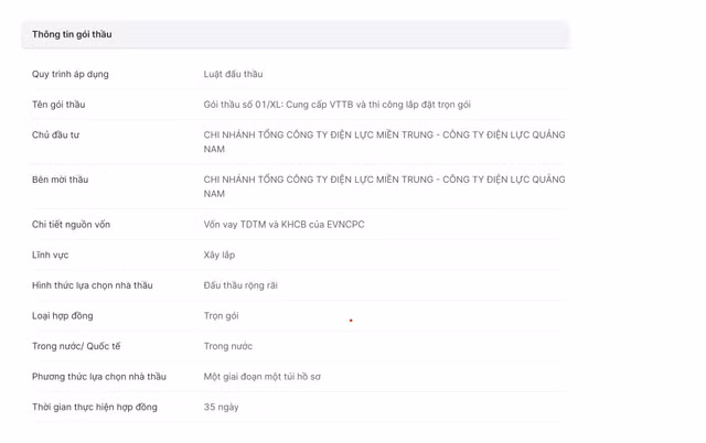 Cong ty Dien luc Quang Nam moi goi thau xay lap hon 6,4 ty dong