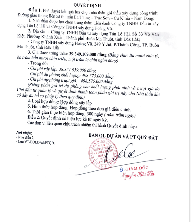 Năng lực Công ty Hoàng Vũ trúng nhiều gói thầu tại Đắk Nông Nang luc Cong ty Hoang Vu trung nhieu goi thau tai Dak Nong