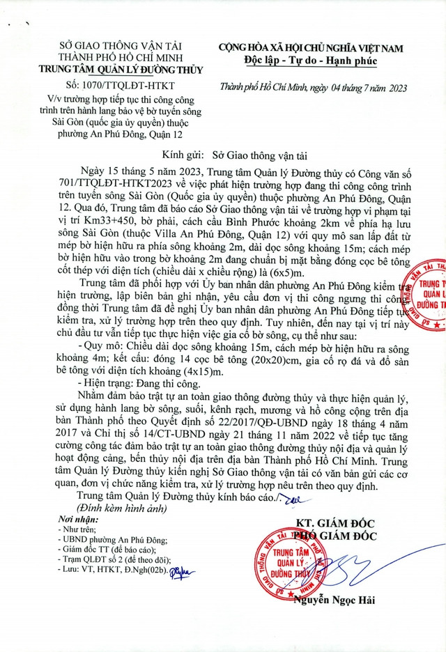 Thêm một công trình thi công trên hành lang bảo vệ sông Sài Gòn - Hình 3 Them mot cong trinh thi cong tren hanh lang bao ve song Sai Gon-Hinh-3